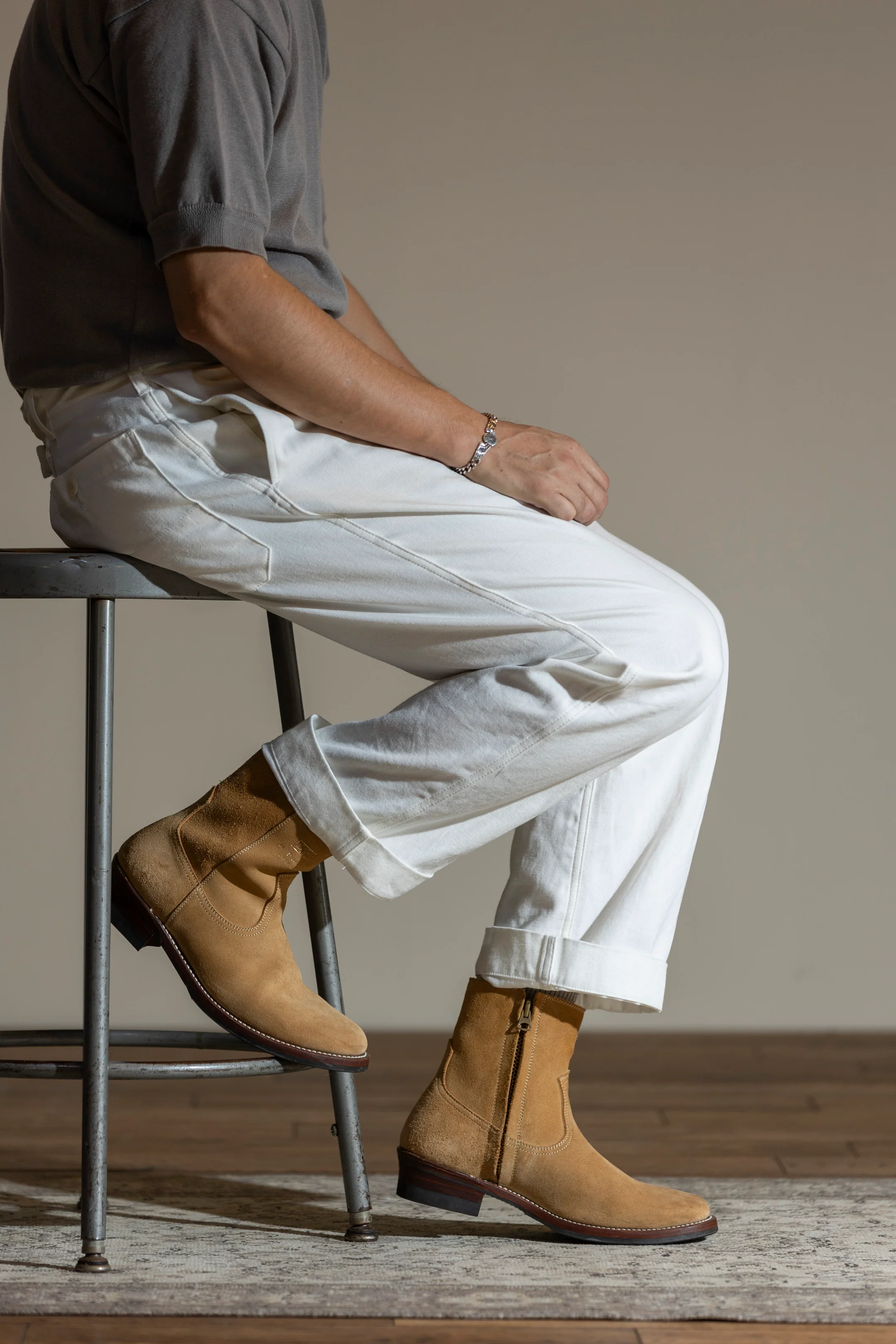 AB-05SS-CL STEERSUEDE ZIP WESTERN BOOTS - Image 9