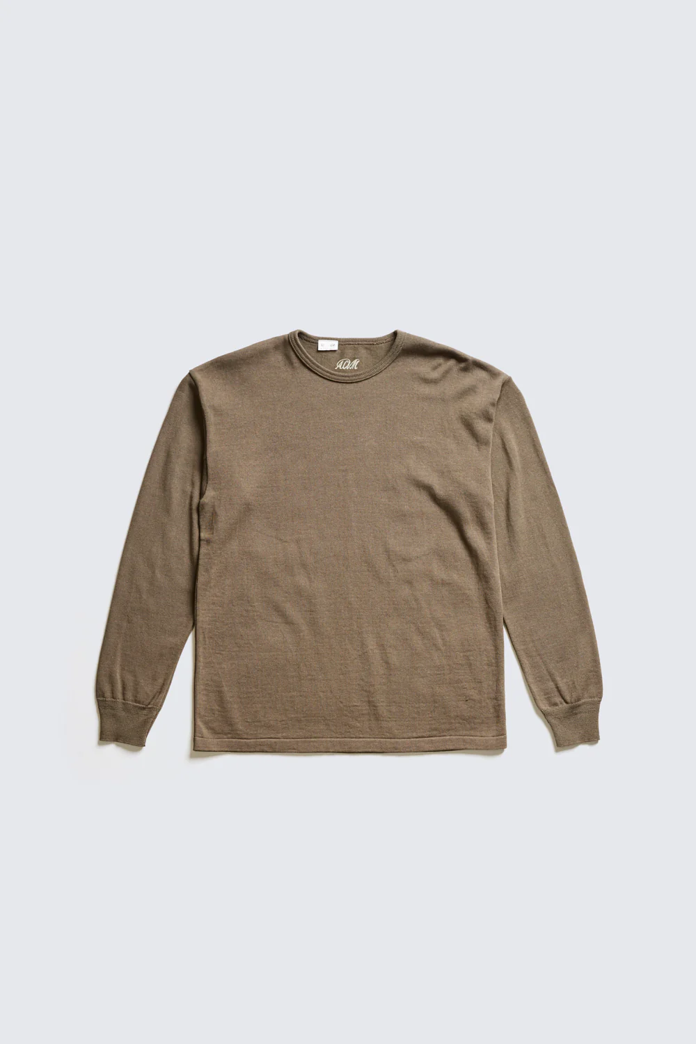 ACV-KNS01 COTTON LINEN RAMIE CREW NECK LONG SLEEVE KNIT TEE - Image 3