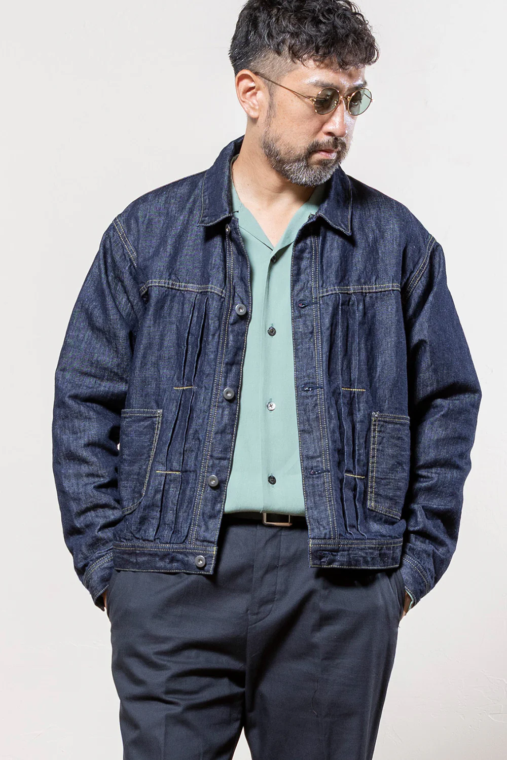ACV-SH02RY RAYON SLANT POCKET OPEN COLLAR SHIRT(LONG SLEEVE) - Image 3