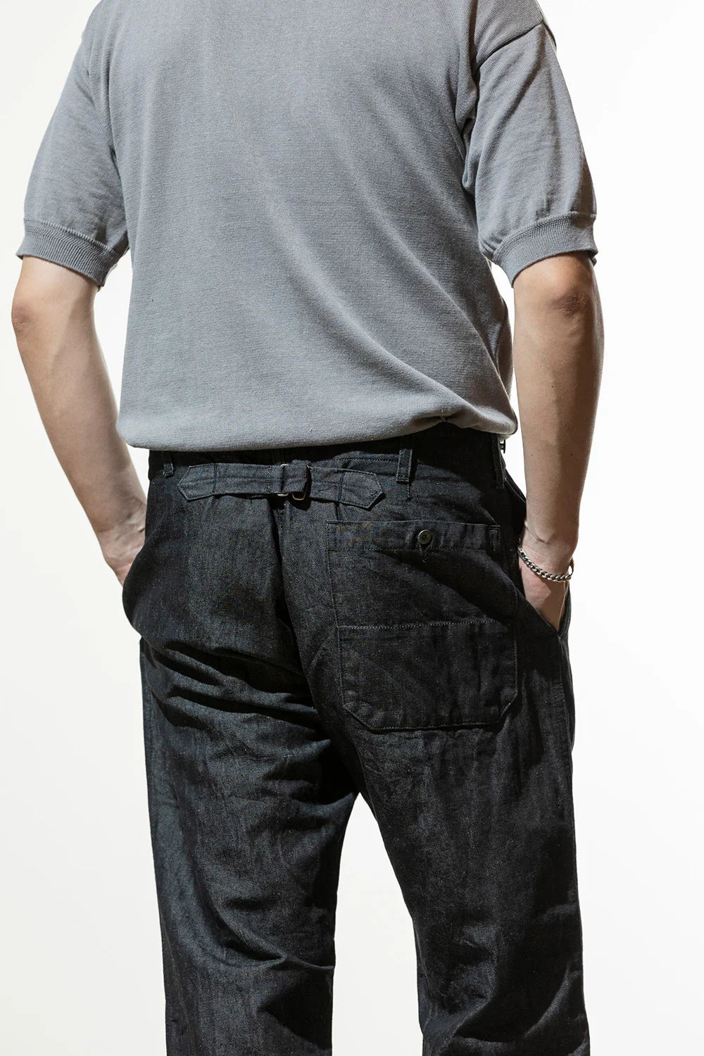 ACV-TR03CLD COTTON LINEN DENIM BUCKLE BACK TROUSERS (25SS Ver.) - Image 2